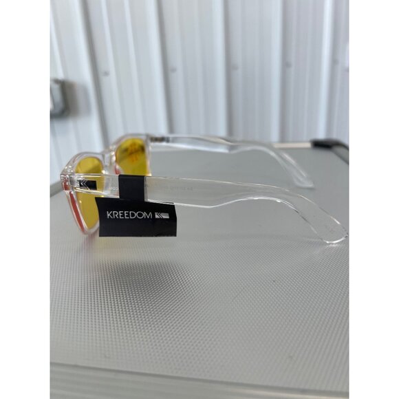Kreedom Knox Gaming Glasses Polycarbonate Clear Frame Yellow Lens Pickleball NEW - Picture 3 of 6